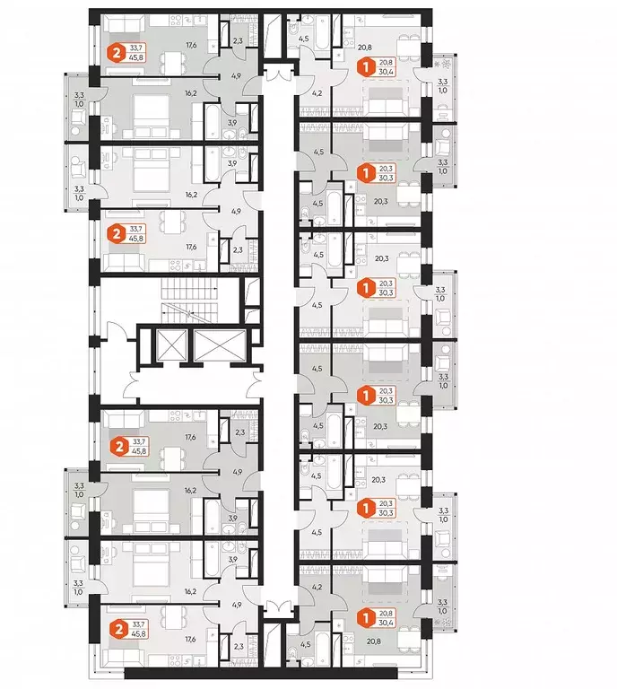 2-к кв. Московская область, Балашиха Гагарина мкр, ул. Проектная, 4 ... - Фото 2