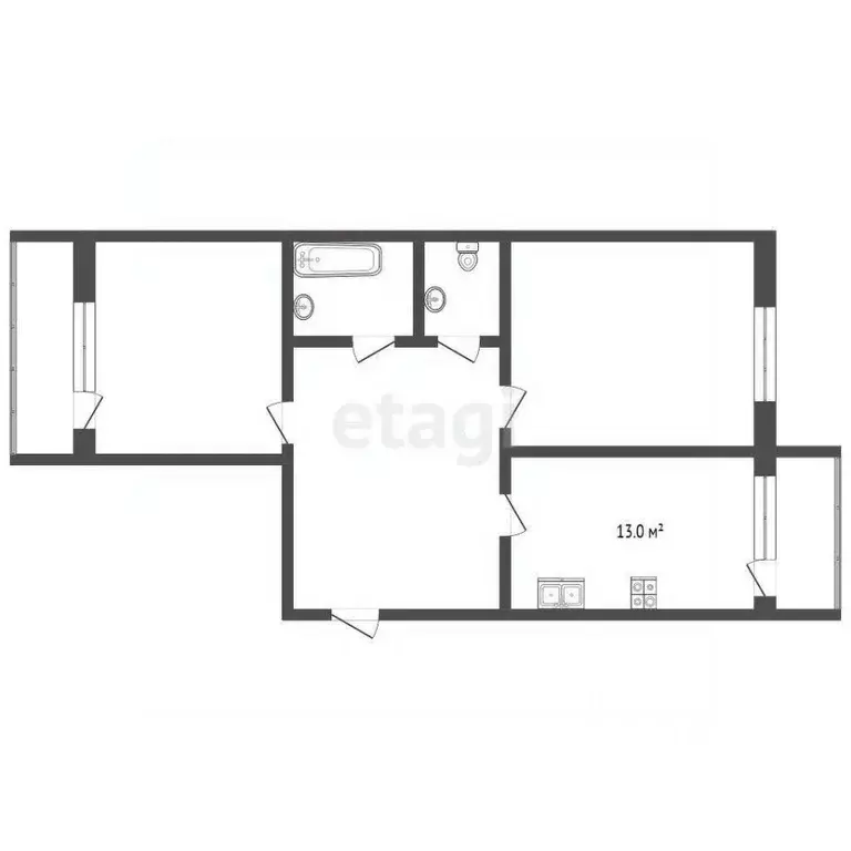 2-к кв. Краснодарский край, Краснодар ул. Им. Героя Яцкова И.В., 8 ... - Фото 1