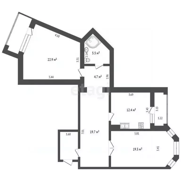 2-к кв. Московская область, Жуковский ул. Гризодубовой, 12 (84.4 м) - Фото 1