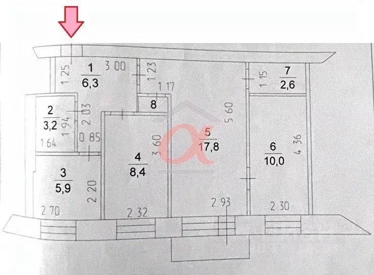 3-к кв. Кемеровская область, Кемерово Красная ул., 25 (54.8 м) - Фото 1