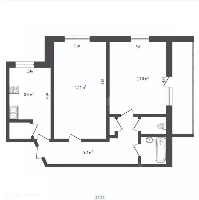 2-к кв. Орловская область, Орел ул. Фомина, 23 (50.7 м) - Фото 1