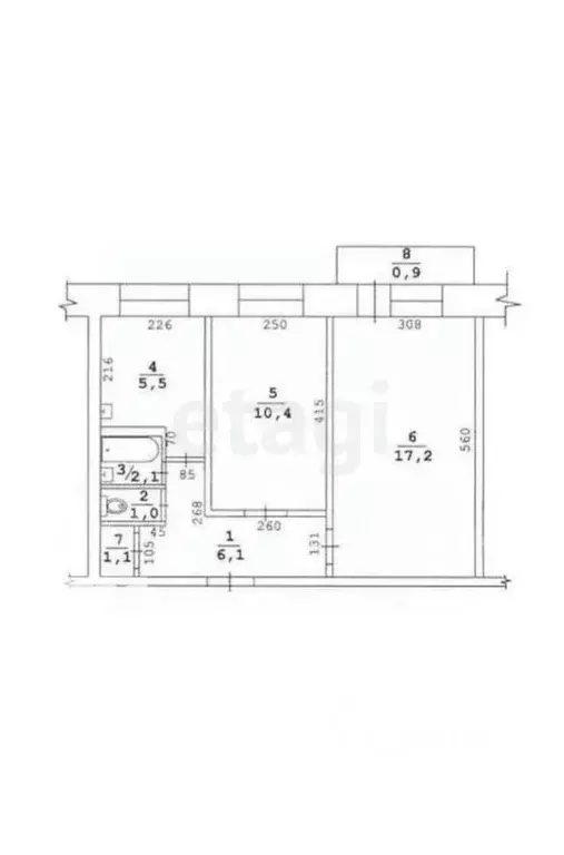 2-к кв. Саратовская область, Энгельс ул. Ломоносова, 9 (54.0 м) - Фото 2