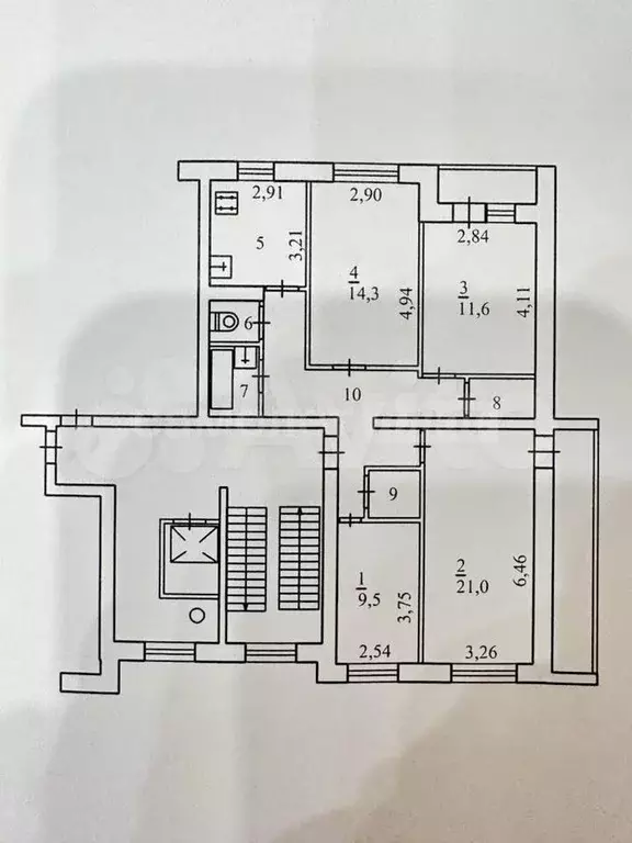 4-к. квартира, 92 м, 7/9 эт. - Фото 0