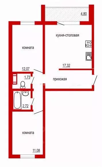 2-к кв. Челябинская область, Челябинск ул. Петра Сумина, 7 (55.8 м) - Фото 1