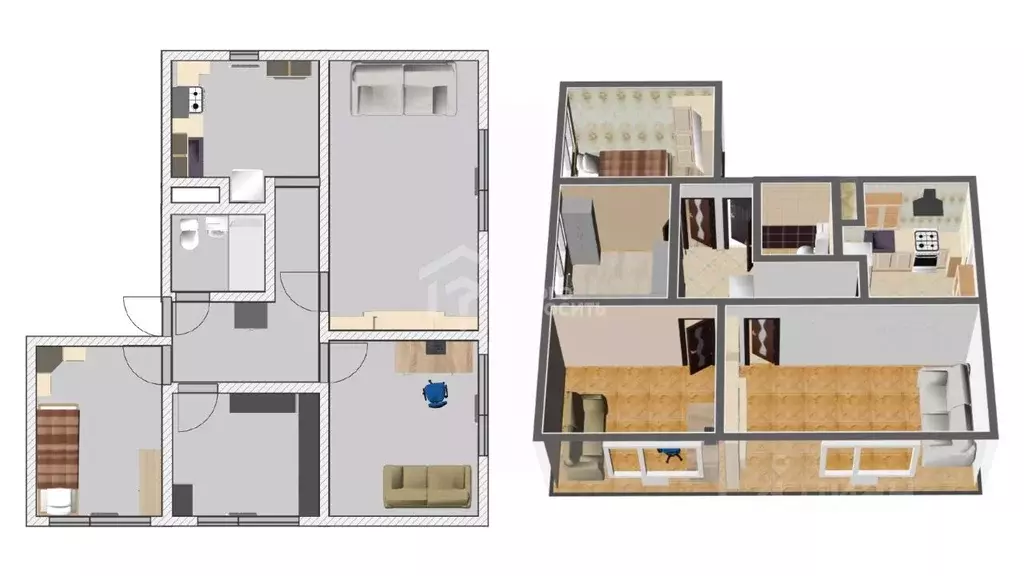 4-к кв. Санкт-Петербург Краснопутиловская ул., 31 (48.4 м) - Фото 2