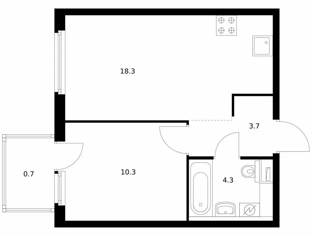 1-комнатная квартира: Казань, жилой комплекс Нокса Парк, 3 (37.3 м) - Фото 0