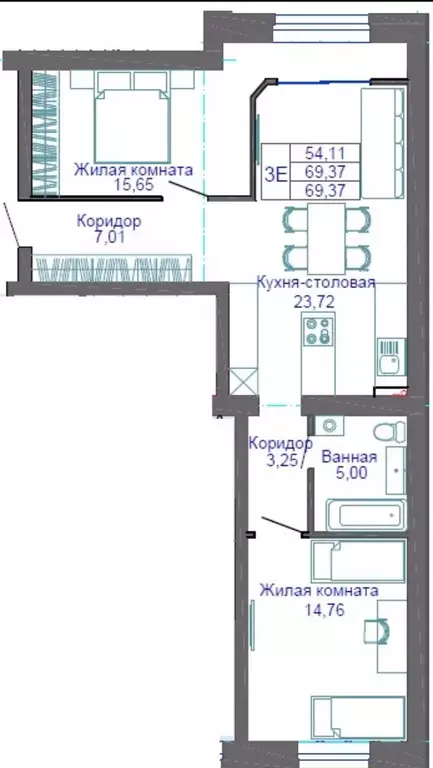 Продаётся 3-к квартира, 69.4 м - Фото 1