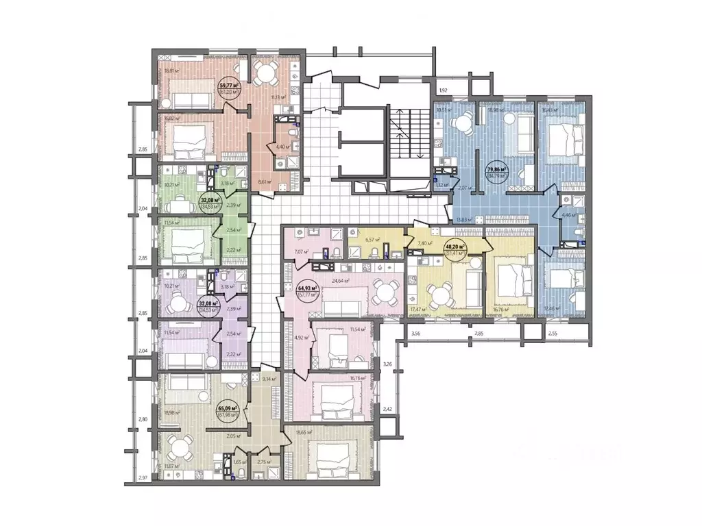 2-к кв. Челябинская область, Челябинск ул. Труда, 14 (70.61 м) - Фото 2