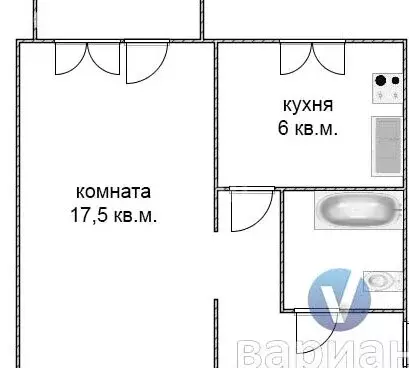 1-комнатная квартира: Пермь, улица Адмирала Нахимова, 14 (31.8 м) - Фото 1