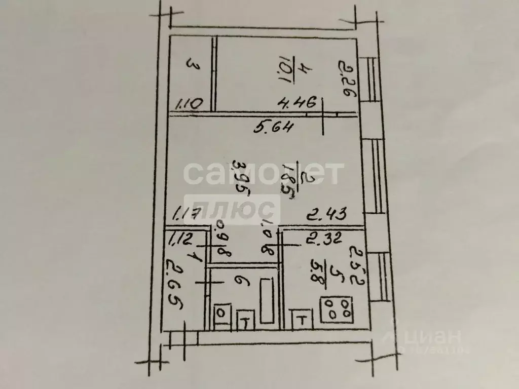 2-к кв. Липецкая область, Липецк ул. Циолковского, 3/2 (41.9 м) - Фото 1