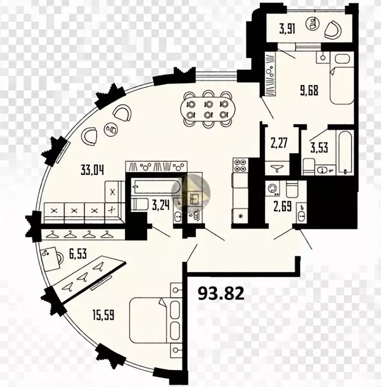 2-к кв. Санкт-Петербург Алтайская ул., 39 (93.82 м) - Фото 2