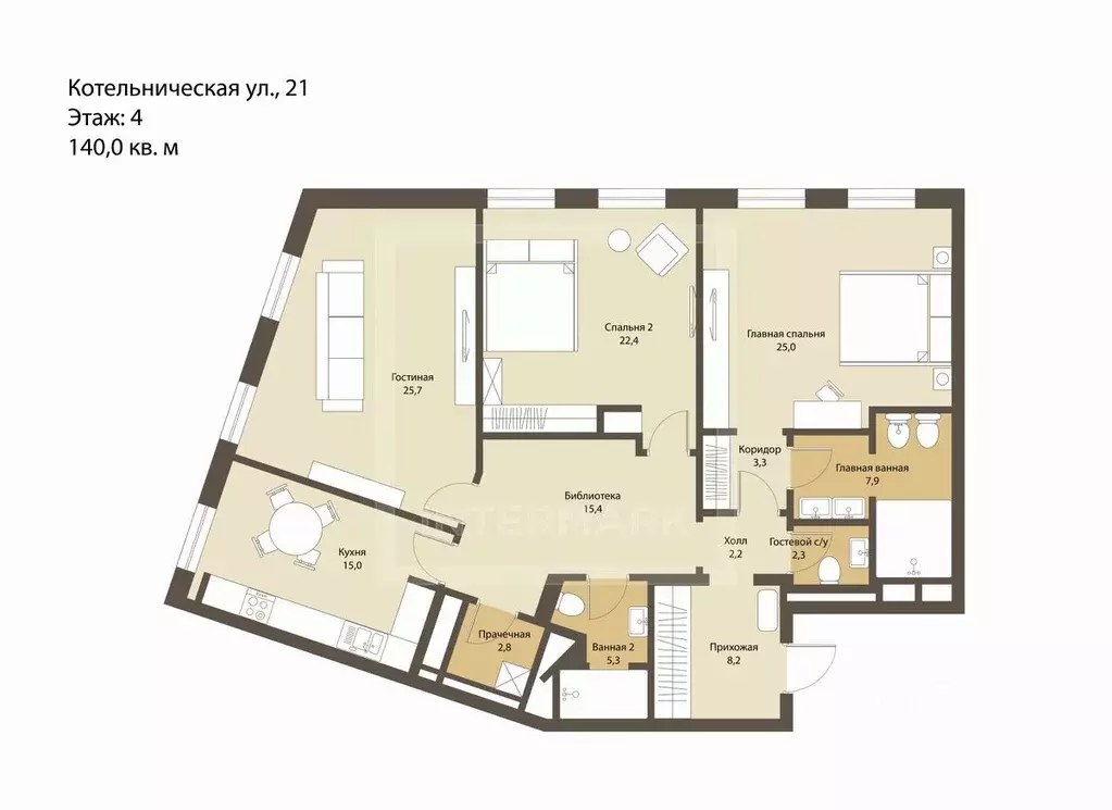4-к кв. Москва Котельническая наб., 21 (149.0 м) - Фото 2