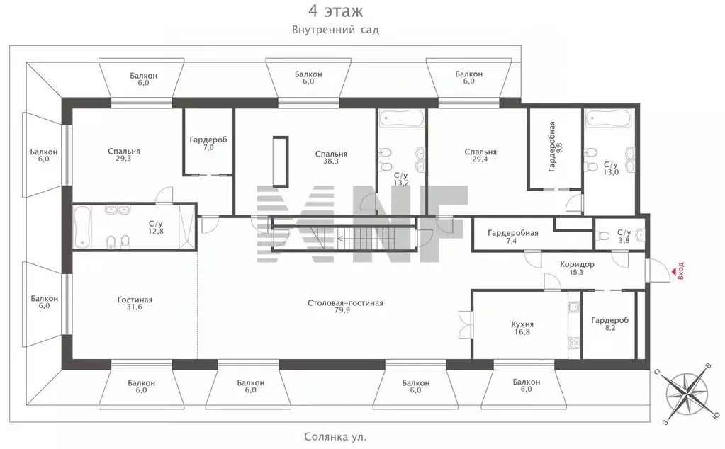 5-к кв. Москва ул. Солянка, 7 (395.0 м) - Фото 1