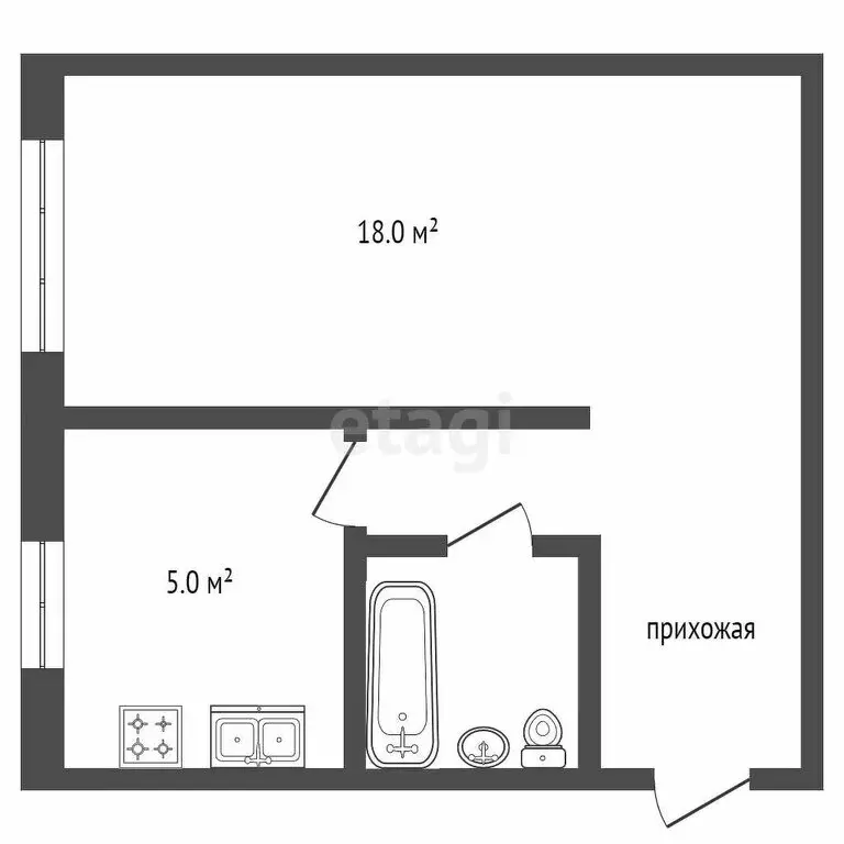 1-комнатная квартира: Троицк, посёлок Троицкая ГРЭС, 10-й квартал, 7 ... - Фото 1