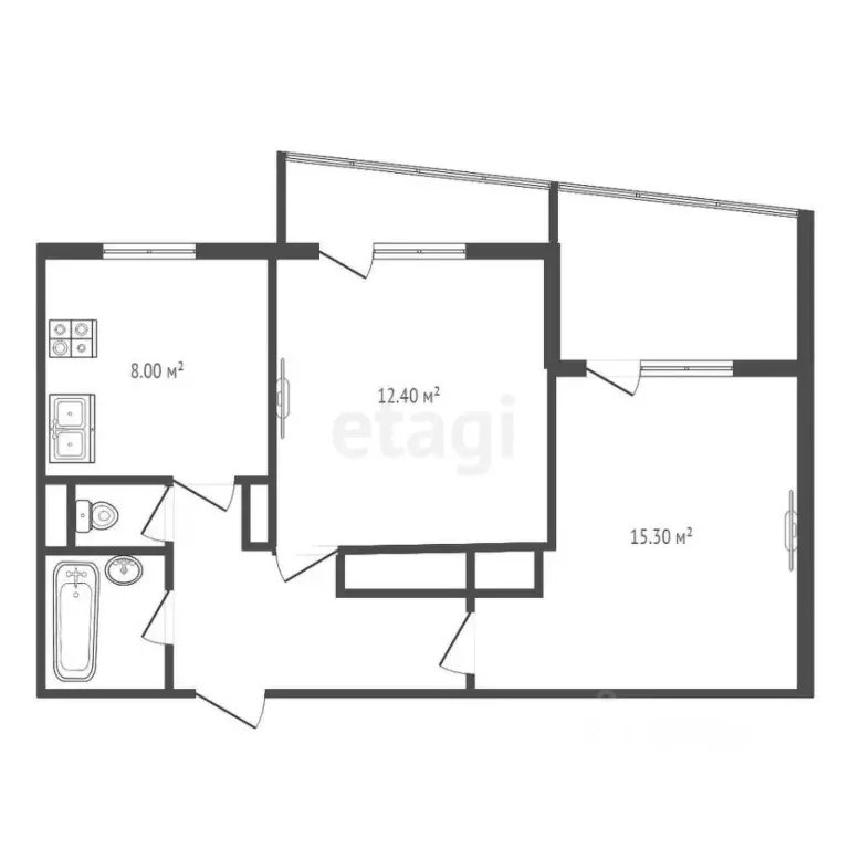 2-к кв. Челябинская область, Озерск просп. Карла Маркса, 4 (50.7 м) - Фото 2