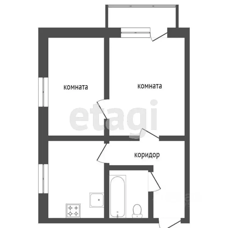 2-к кв. Ярославская область, Ярославль Красноборская ул., 11 (44.8 м) - Фото 2