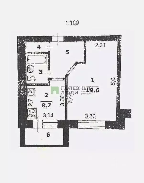 1-к кв. Белгородская область, Белгород Нагорная ул., 2 (41.1 м) - Фото 2