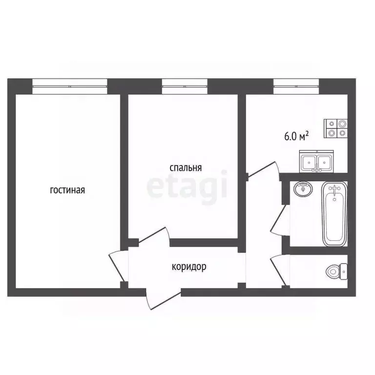 2-к кв. Ханты-Мансийский АО, Когалым ул. Мира, 18А (46.5 м) - Фото 0