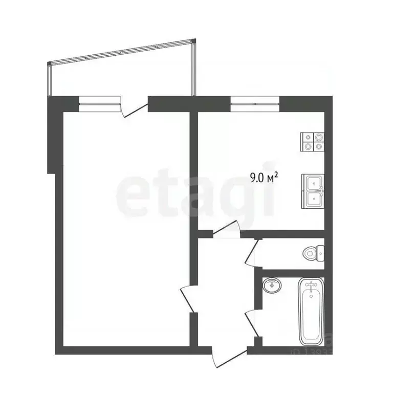 1-к кв. Тюменская область, Тюмень ул. Мельникайте, 127а (33.6 м) - Фото 2
