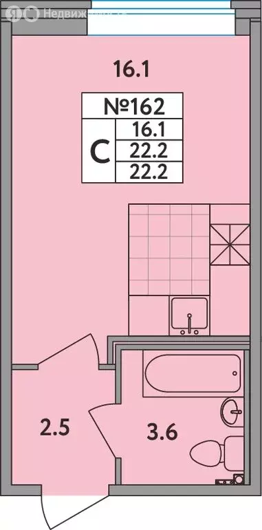 Квартира-студия: Новое Девяткино, Главная улица, 2 (22.2 м) - Фото 1