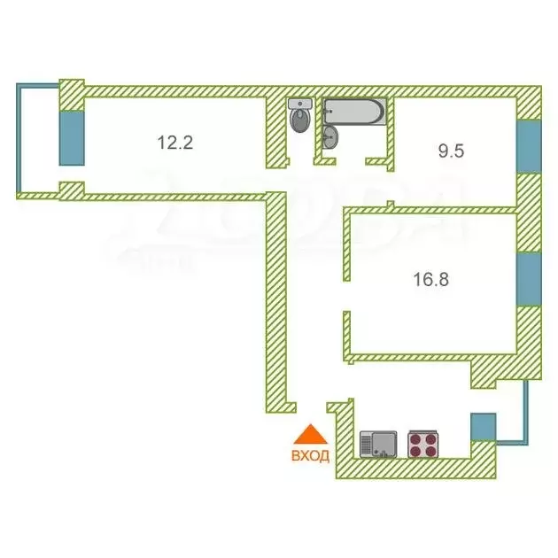 3-комнатная квартира: Тюмень, улица Мельникайте, 48А (60.4 м) - Фото 1