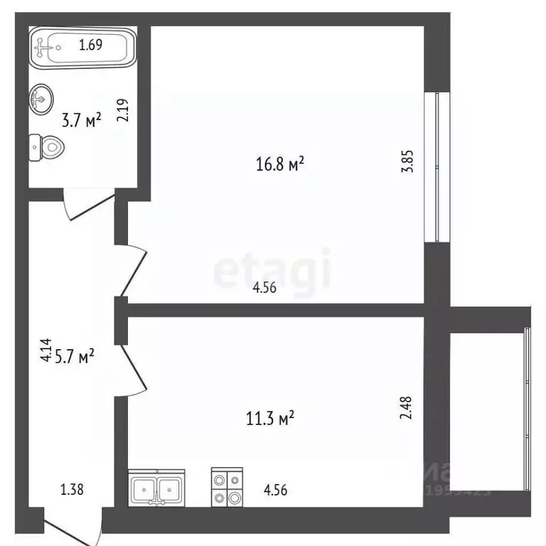 1-к кв. Архангельская область, Котлас ул. 70 лет Октября, 30 (36.5 м) - Фото 2