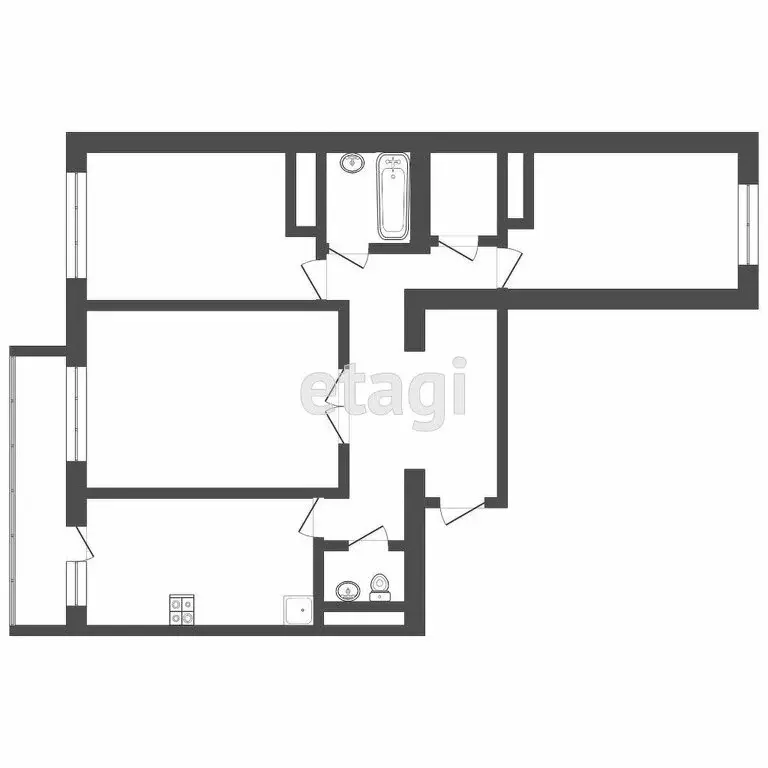 3-комнатная квартира: Дмитров, микрорайон имени В.Н. Махалина, 26 ... - Фото 1
