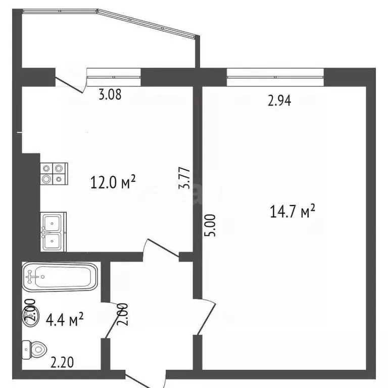 1-к кв. Краснодарский край, Анапа ул. Ленина, 180к1 (38.7 м) - Фото 1