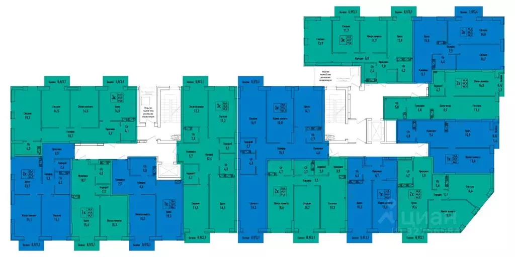 2-к кв. Самарская область, Самара ул. Фрунзе, 13 (64.7 м) - Фото 2
