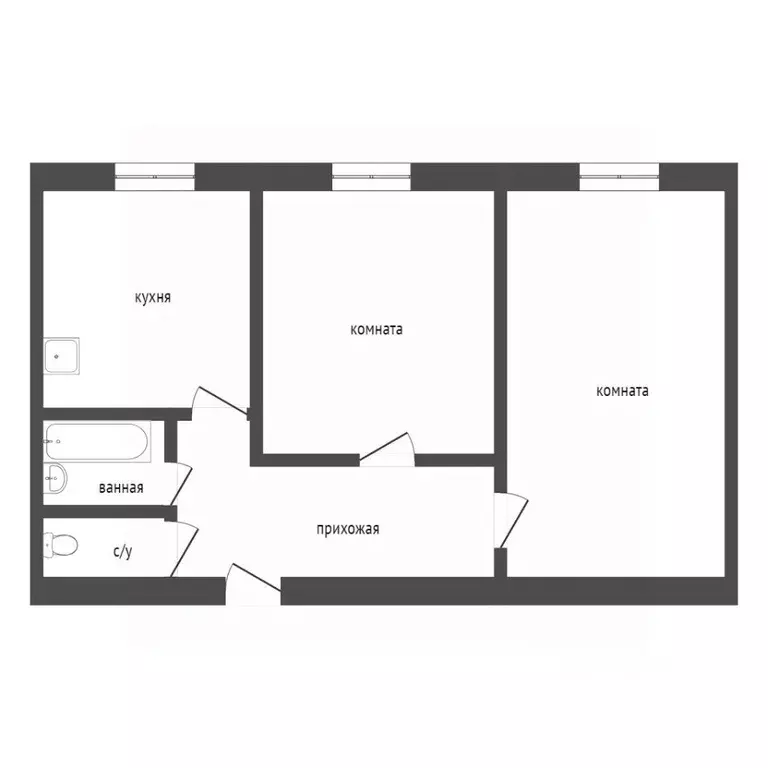 2-к кв. Красноярский край, Красноярск 9 Мая ул., 26А (53.0 м) - Фото 1