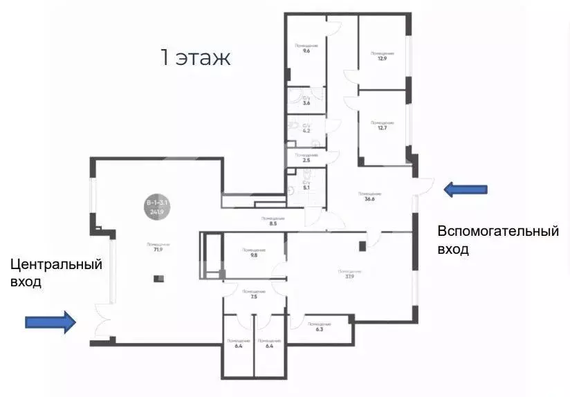 Помещение свободного назначения в Москва наб. Марка Шагала, 11к1 (279 ... - Фото 2