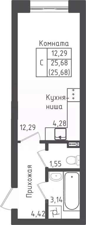 Студия Московская область, Дмитровский городской округ, д. Рыбаки ... - Фото 0