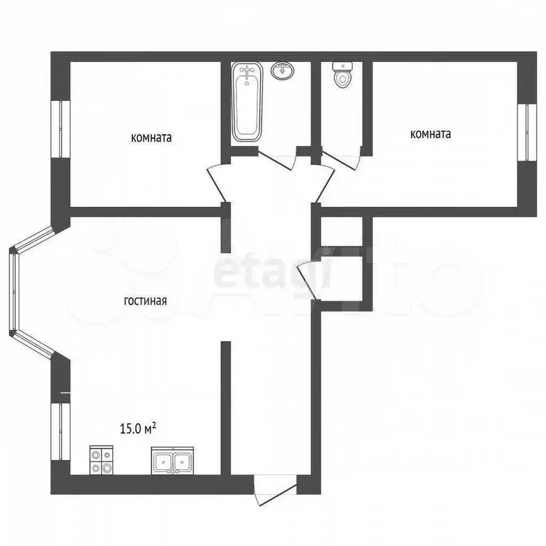 3-к. квартира, 69 м, 3/5 эт. - Фото 0