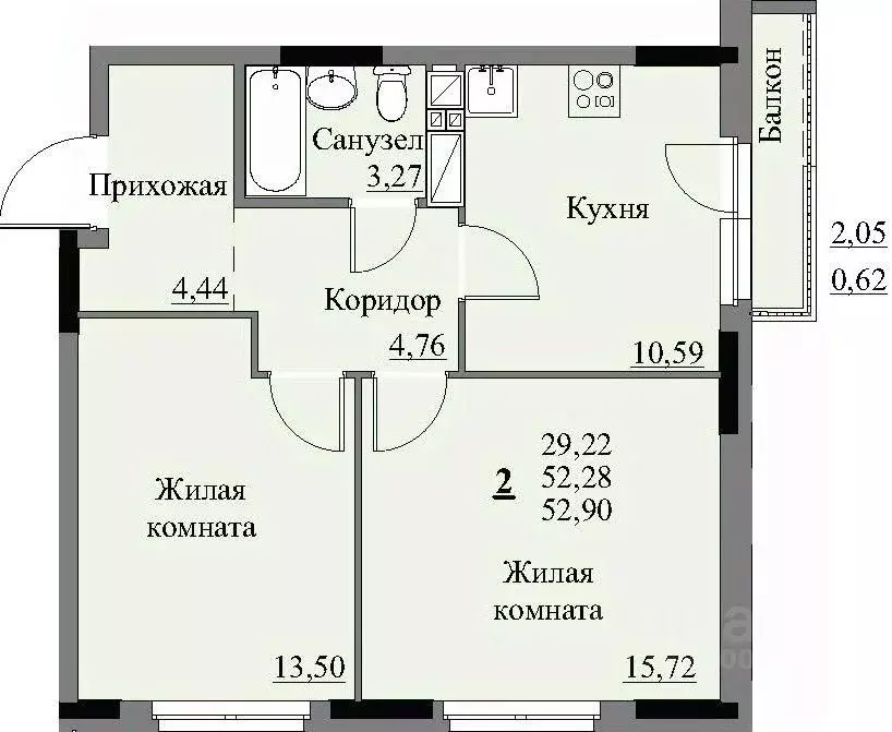 2-к кв. Удмуртия, Ижевск Автопроизводство жилрайон, 3-й мкр, Арден на ... - Фото 0