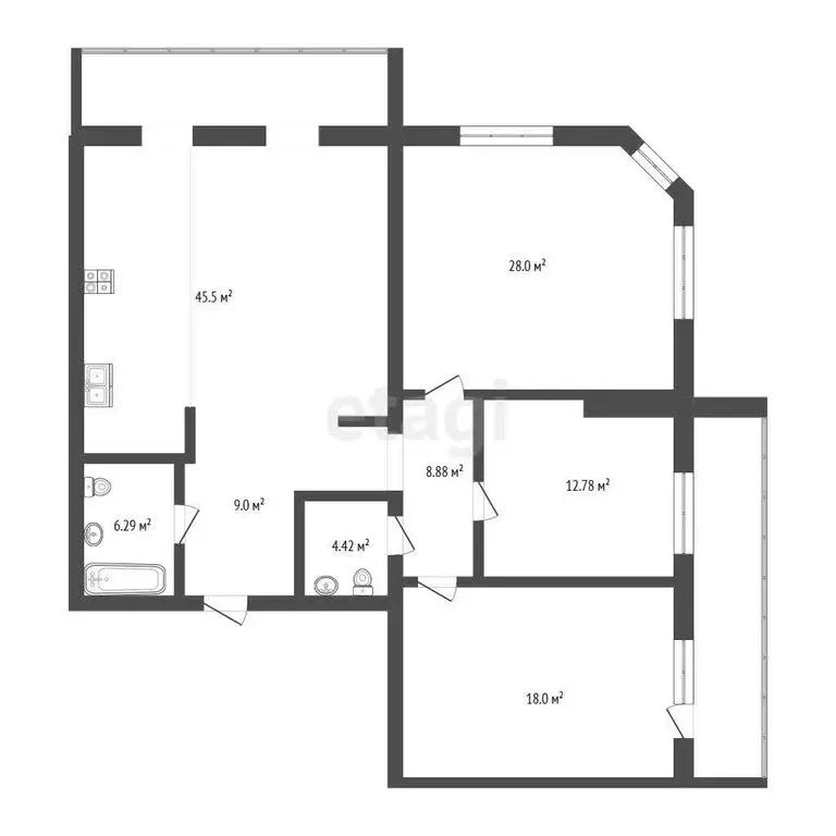 4-комнатная квартира: Томск, Тверская улица, 28 (153.8 м) - Фото 1
