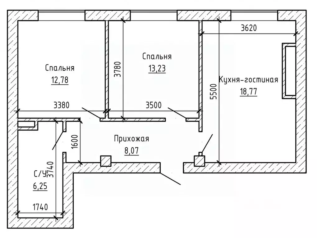 2-к кв. Кабардино-Балкария, Нальчик ул. Байсултанова, 28 (60.73 м) - Фото 2