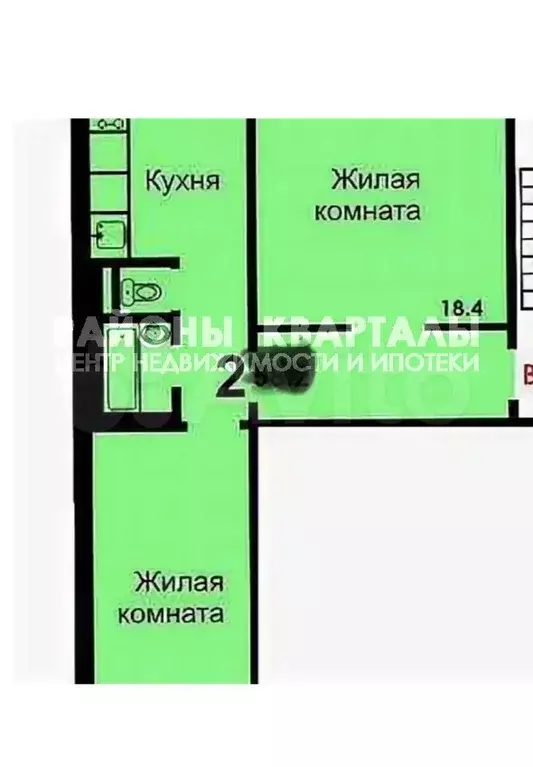 2-к. квартира, 60,9 м, 1/10 эт. - Фото 0