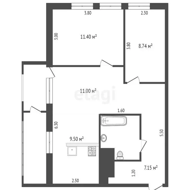 3-комнатная квартира: Туапсе, улица Портовиков, 39/3 (55.8 м) - Фото 0