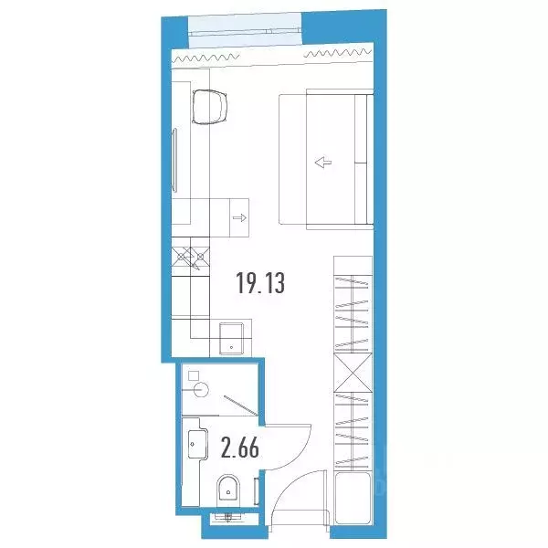 Студия Санкт-Петербург пл. Конституции, 3 (21.79 м) - Фото 0