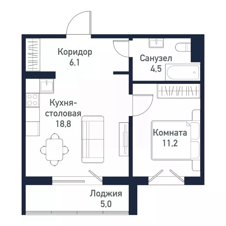 1-к кв. Челябинская область, Челябинский городской округ, пос. ... - Фото 1