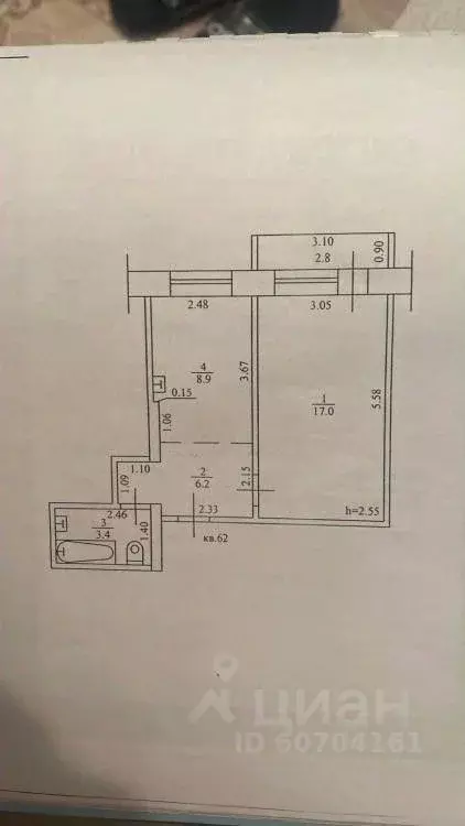 1-к кв. Саха (Якутия), Якутск ул. Кирова, 7/4 (35.0 м) - Фото 1