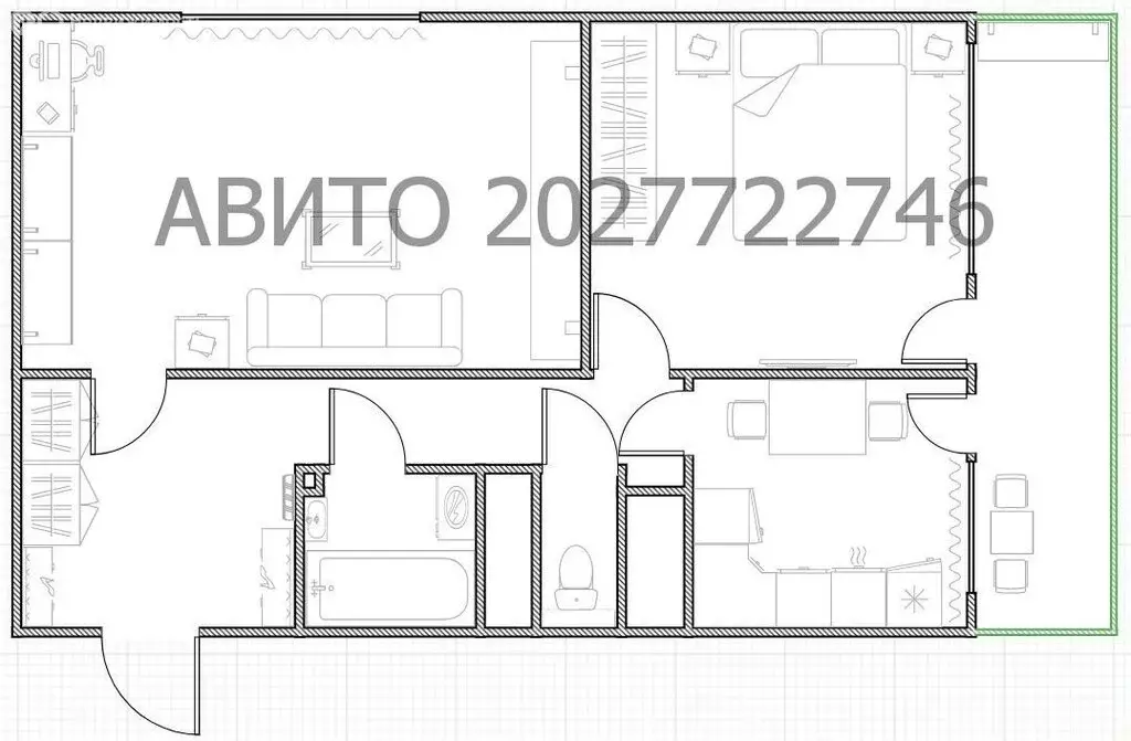 2-комнатная квартира: Москва, Зоологическая улица, 12к1 (47 м) - Фото 1