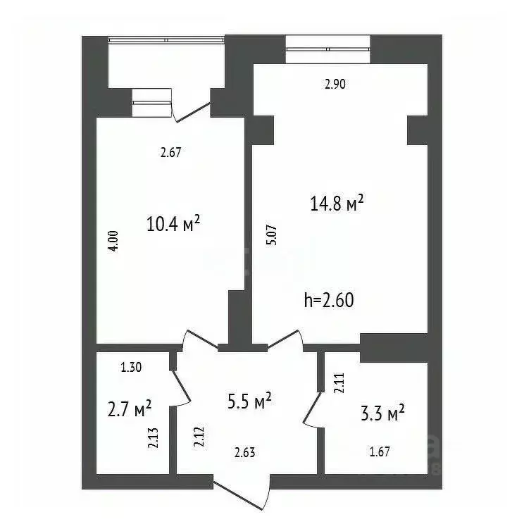 1-к кв. Красноярский край, Красноярск просп. 60 лет Образования СССР, ... - Фото 2