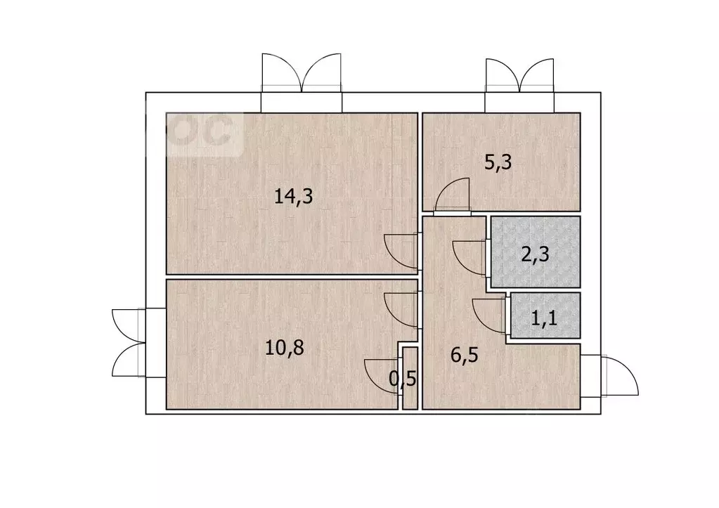 2-к кв. Башкортостан, Бирск Луговая ул., 34 (40.8 м) - Фото 1