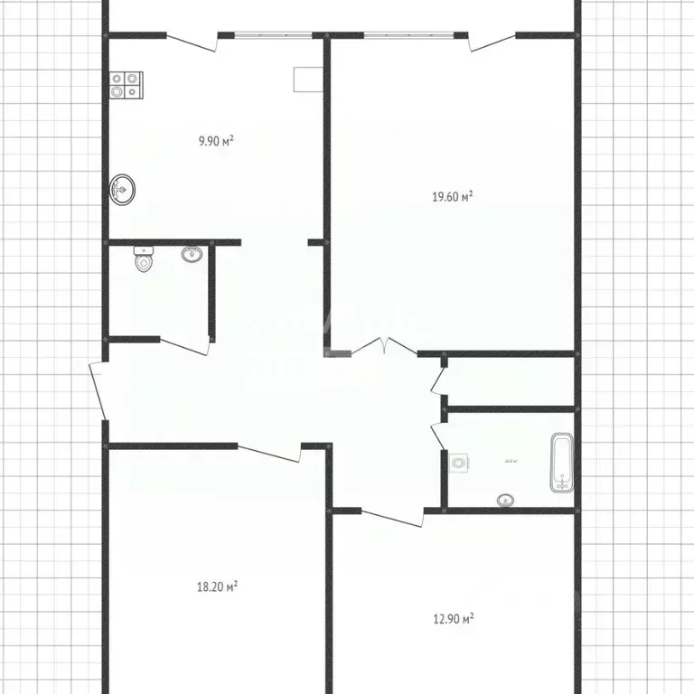 3-к кв. Липецкая область, Липецк ул. Л. Толстого, 28 (78.3 м) - Фото 2