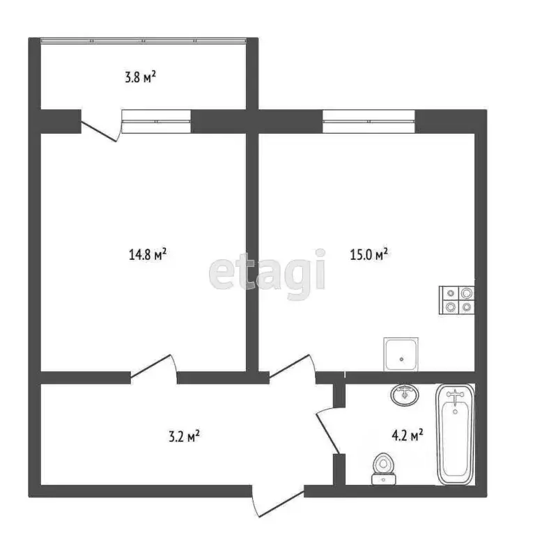 1-к кв. Краснодарский край, Геленджик Верхняя ул., 13/2 (37.5 м) - Фото 1