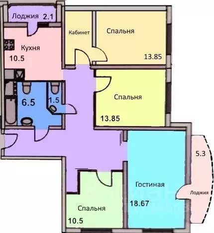 4-к кв. Москва Маломосковская ул., 21К3 (100.8 м) - Фото 0