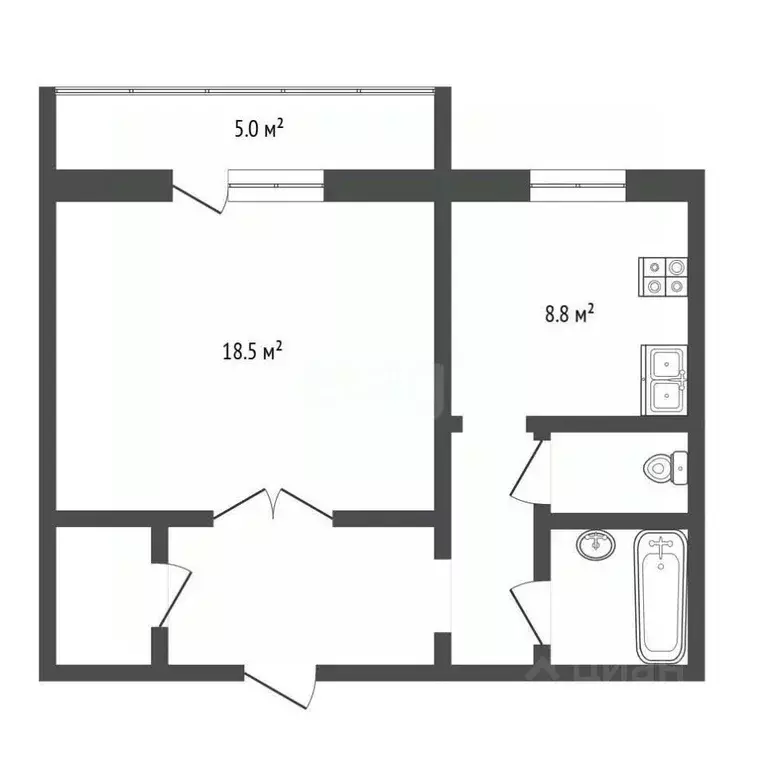 1-к кв. Челябинская область, Челябинск просп. Победы, 321 (41.0 м) - Фото 1