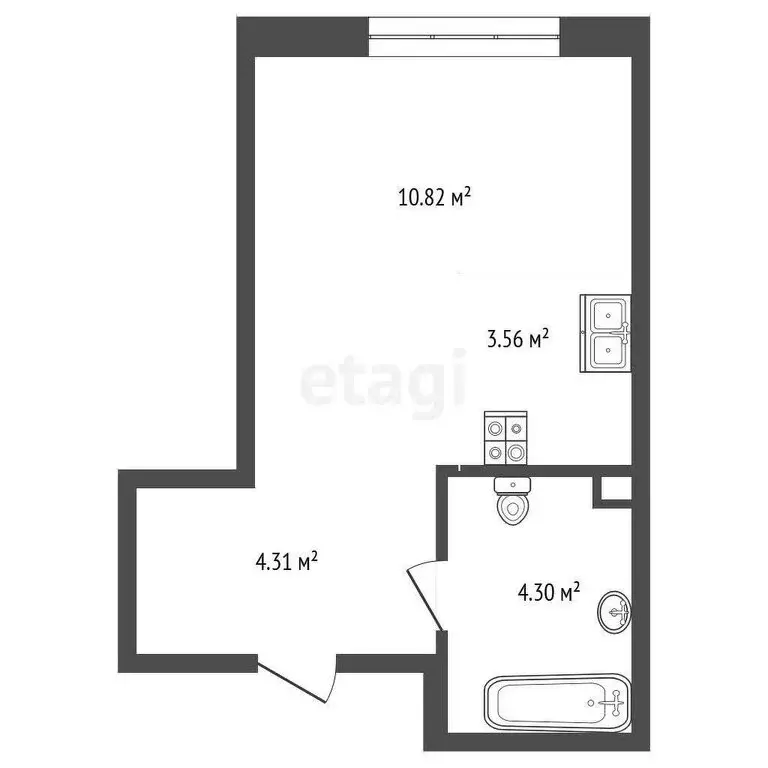 Квартира-студия: Тюмень, улица Тимофея Чаркова, 93 (23 м) - Фото 0