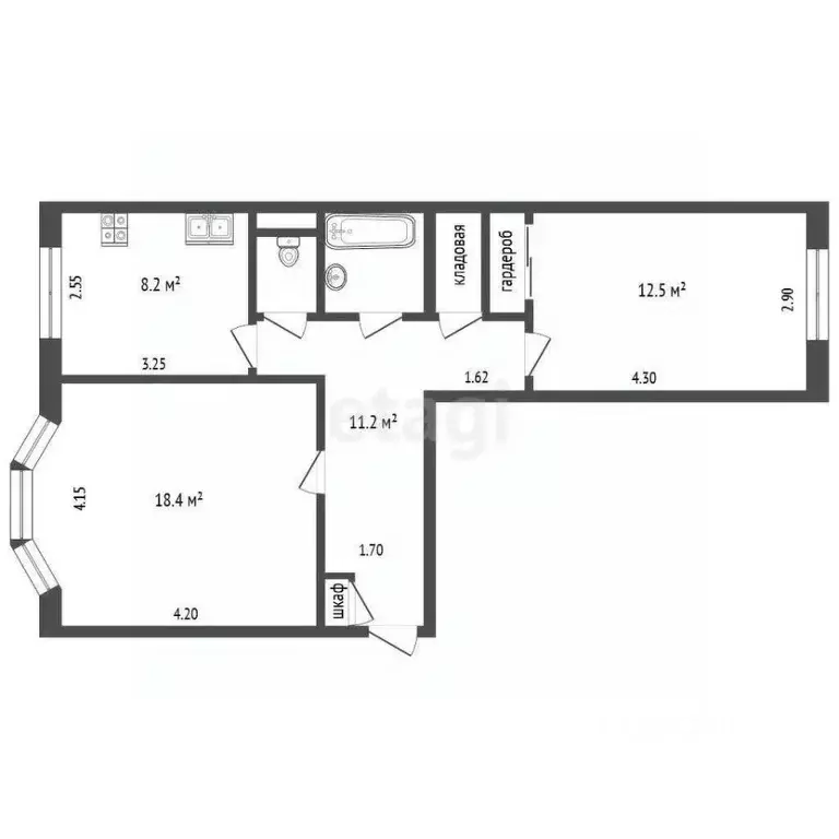 2-к кв. Ямало-Ненецкий АО, Новый Уренгой Юбилейный мкр, 1/2 (57.2 м) - Фото 1